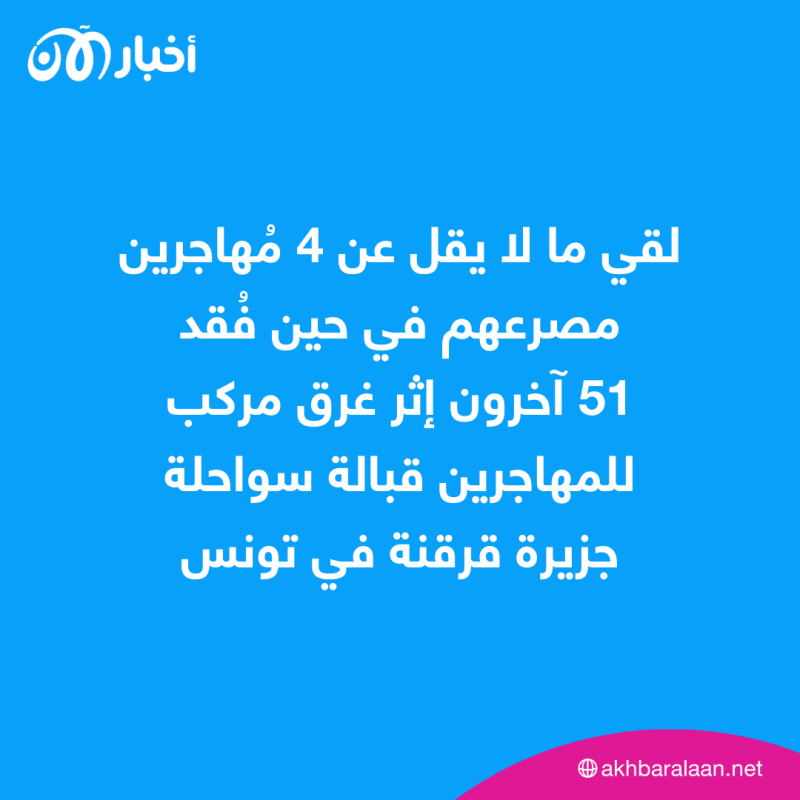قتلى وعشرات المفقودين إثر غرق قارب مهاجرين قبالة سواحل تونس 1 قتلى وعشرات المفقودين إثر غرق قارب مهاجرين قبالة سواحل تونس