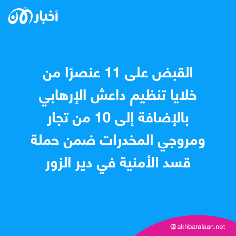 لليوم الـ 4.. القبض على 11 من داعش ضمن عملية أمنية في دير الزور 1 لليوم الـ 4.. القبض على 11 من داعش ضمن عملية أمنية في دير الزور
