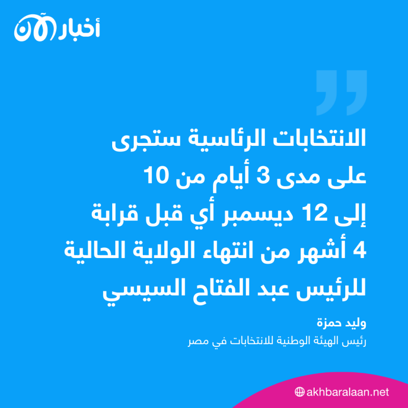 مصر تُعلن موعد الانتخابات الرئاسية.. متى تنطلق؟