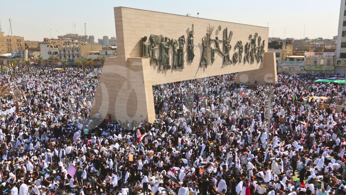 بالصور.. أنصار مقتدى الصدر يتظاهرون في بغداد دعمًا لقطاع غزة 3 بالصور.. أنصار مقتدى الصدر يتظاهرون في بغداد دعمًا لقطاع غزة