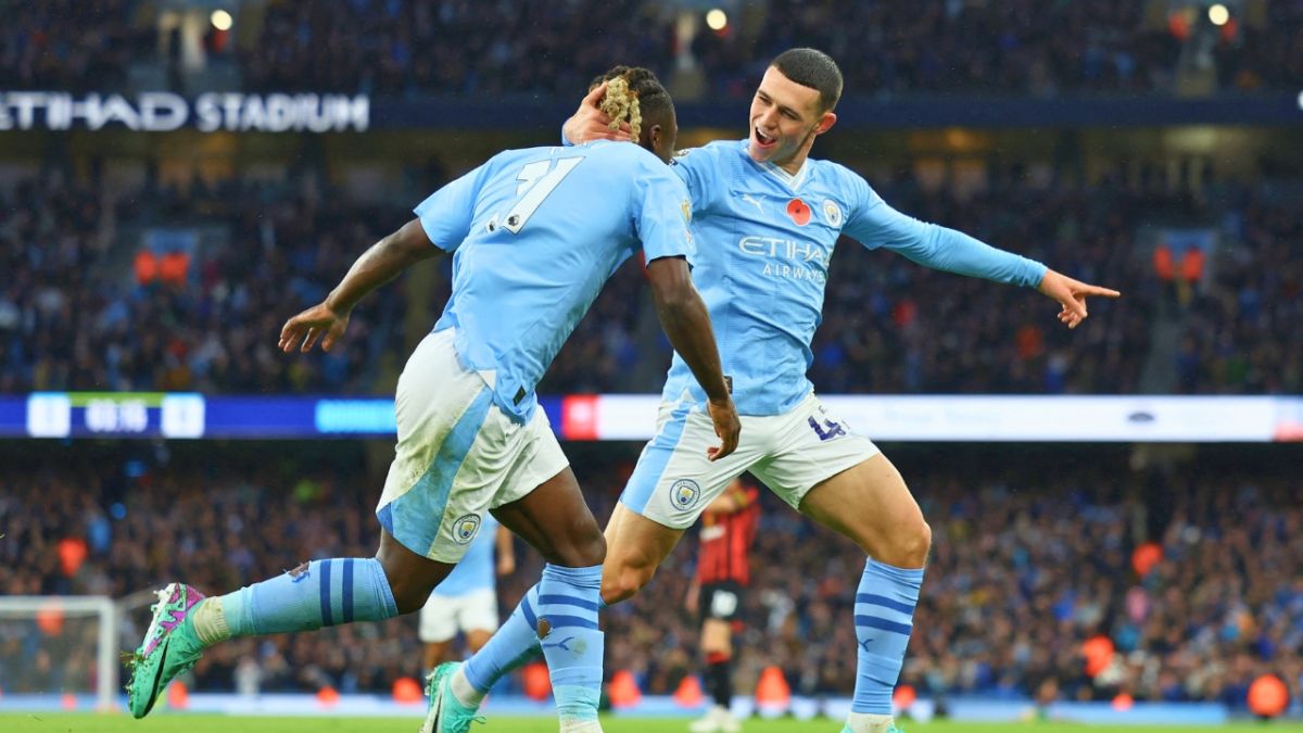 بالصور | مهرجان أهداف لفريق مانشستر سيتي ضد بورنموث