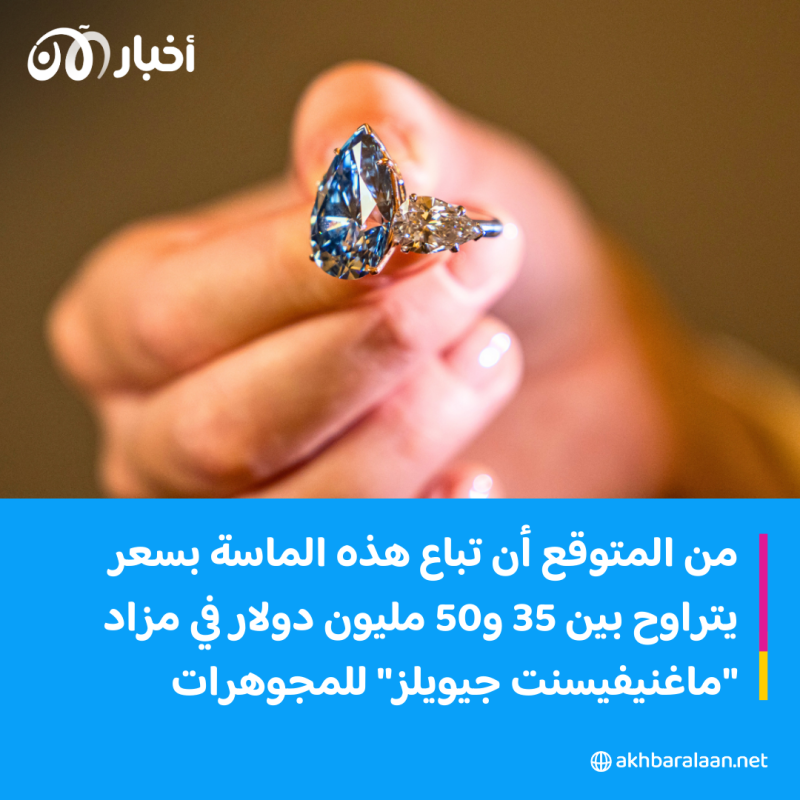 أغلى ماسة وأندر في العالم تعرض في مزاد للبيع.. كم ثمنها؟