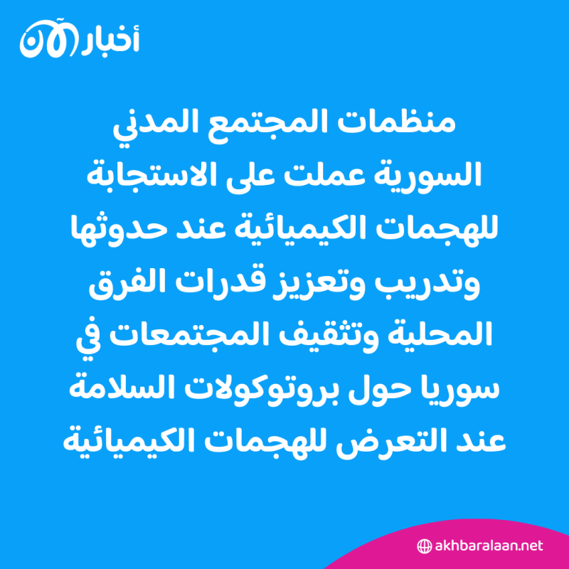 "الخوذ البيضاء" ومنظمات مدنية سورية تطلق مؤتمرًا حول الأسلحة الكيميائية