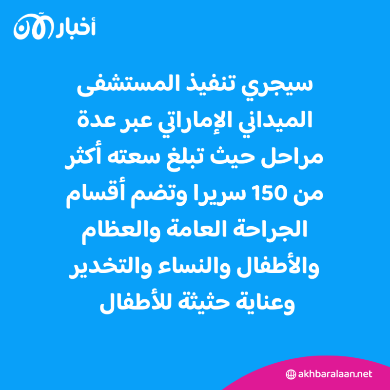 بدء دخول المستشفى الميداني الإماراتي إلى غزة لتقديم الدعم الطبي إلى الفلسطينيين 
