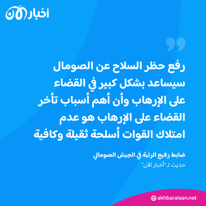 كيف يؤثر رفع حظر السلاح عن الصومال في الحرب ضد الإرهاب؟ 2 كيف يؤثر رفع حظر السلاح عن الصومال في الحرب ضد الإرهاب؟