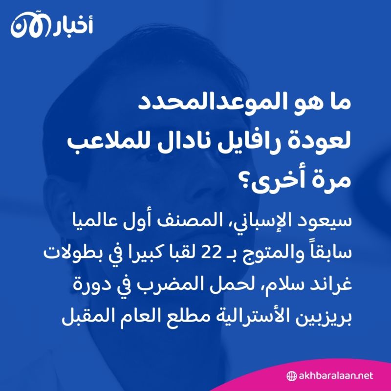 رافايل نادال يُثير الشكوك حول مستقبله مع اقتراب موعد عودته للبطولات الرسمية