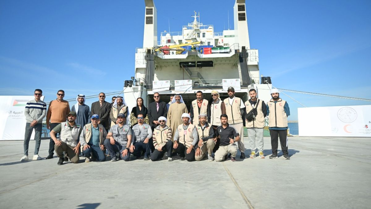 وصول سفينة مساعدات إماراتية الى العريش بحمولة 4000 طن لدعم سكان غزة