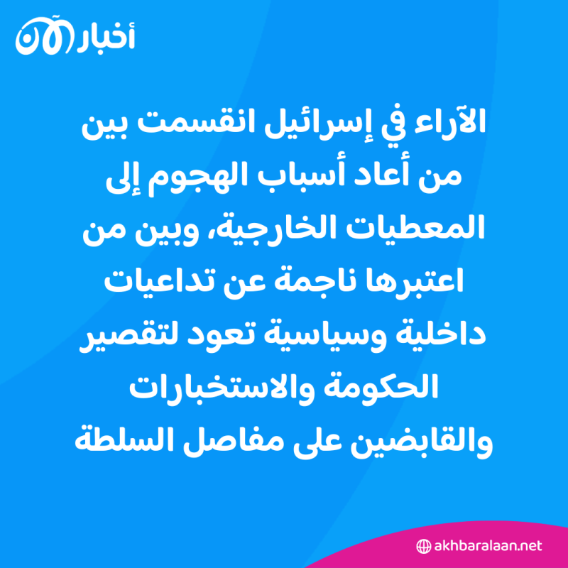 أصوات إسرائيلية تربط بين الانقسامات الداخلية وهجوم 7 أكتوبر 1 أصوات إسرائيلية تربط بين الانقسامات الداخلية وهجوم 7 أكتوبر