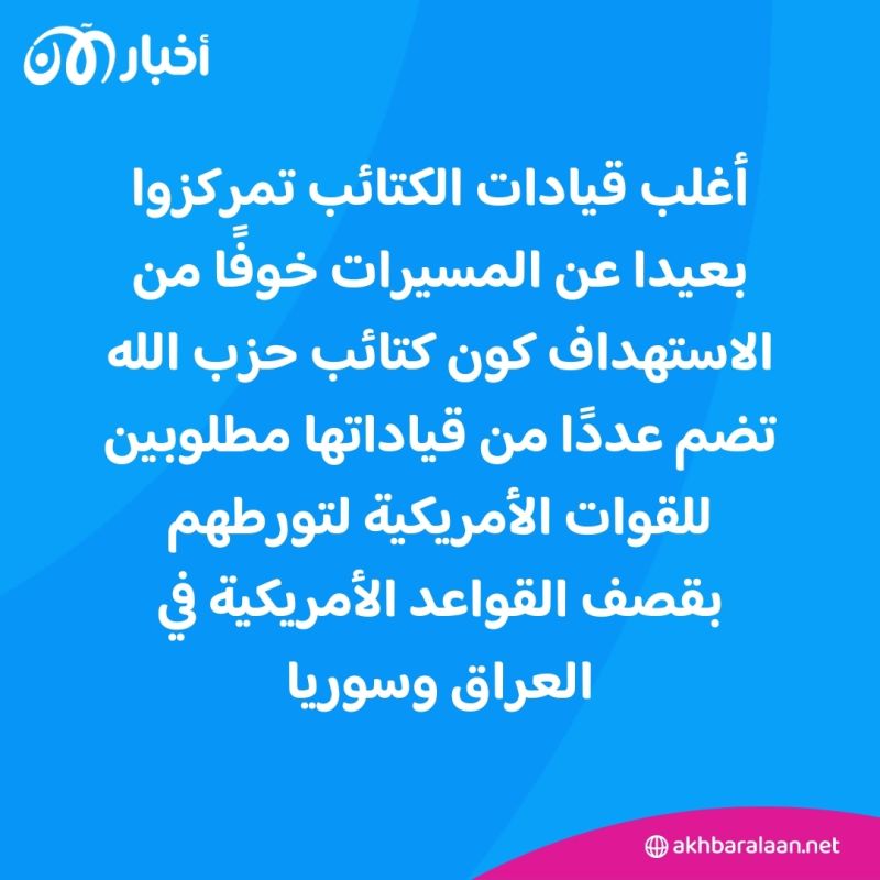 كتائب حزب الله في العراق تتخذ خطوات احترازية لتأمين قادتها من المسيرات الأمريكية
