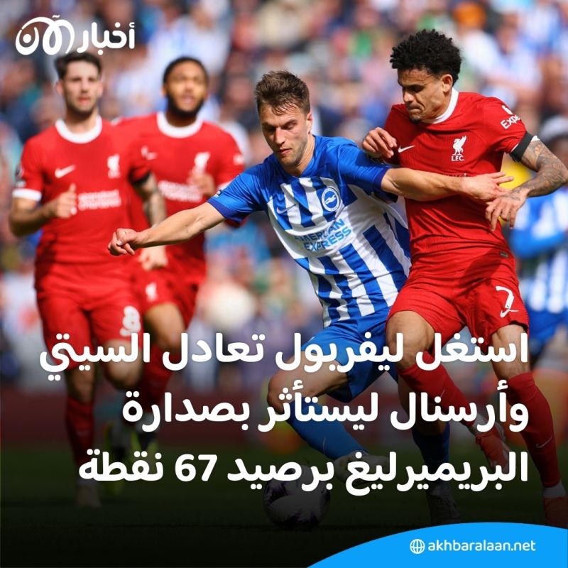 التعادل يحسم قمة الجولة 30 بين السيتي وأرسنال.. وليفربول ينفرد بصدارة البريميرليغ 1 التعادل يحسم قمة الجولة 30 بين السيتي وأرسنال.. وليفربول ينفرد بصدارة البريميرليغ