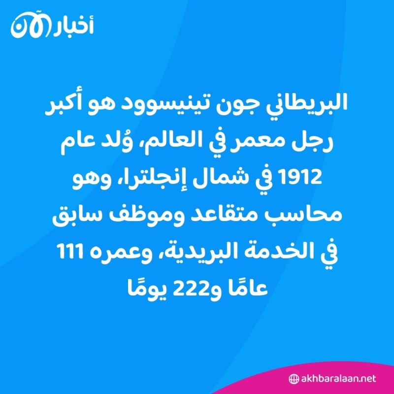 أبرزهم أكبر رجل في العالم.. تعرفوا على أبرز الأرقام القياسية على مستوى الأقدمية