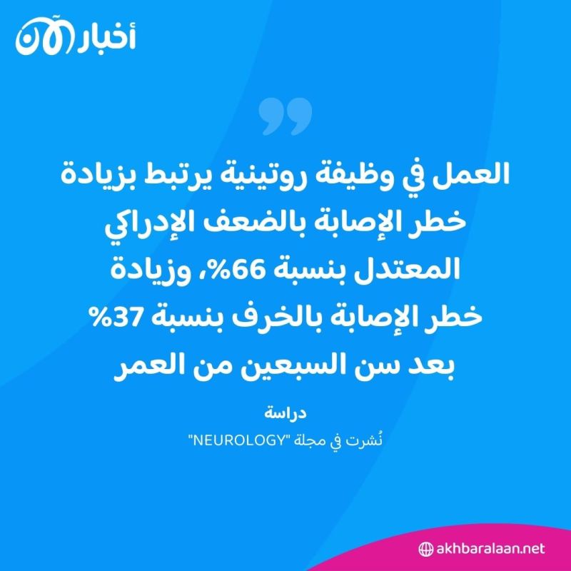 احذر.. هذا النوع من الوظائف يعرضك للإصابة بالخرف