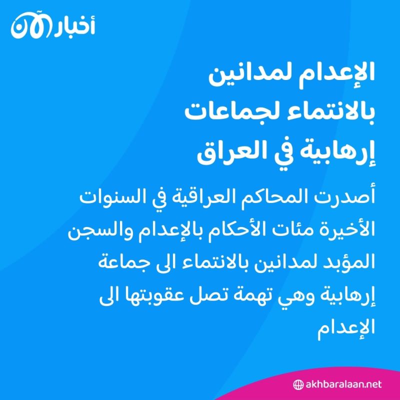 العراق.. الإعدام لمدانين بتهمة الإرهاب والانتماء لداعش