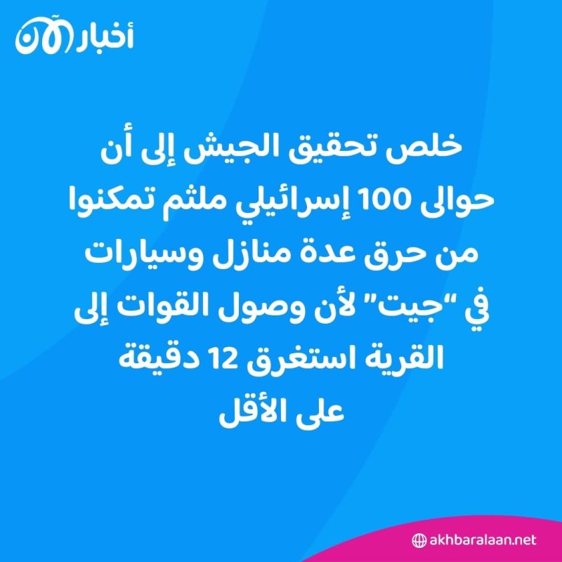 الجيش الإسرائيلي يقر بـ"فشله" في إحباط هجوم دامٍ لمستوطنين في الضفة الغربية