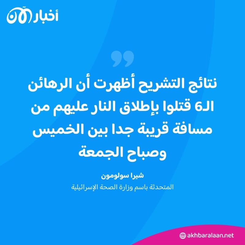 إسرائيل تعلن نتائج تشريح جثث الرهائن الـ6 التي أعيدت من غزة وتكشف متى وكيف قتلوا