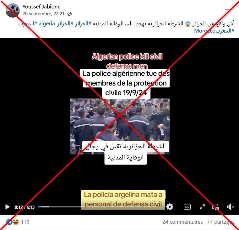 ما حقيقة فيديو المواجهات بين الشرطة وعناصر الحماية المدنية في الجزائر؟