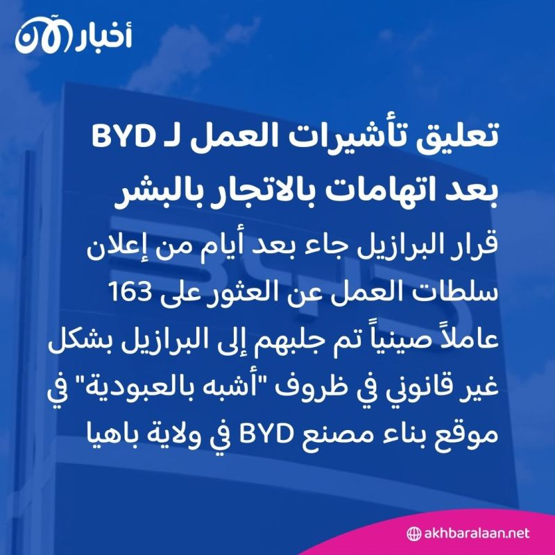 اتهامات بالعبودية: هل أدى الاتجار بالبشر إلى تعليق تأشيرات BYD الصينية في البرازيل؟