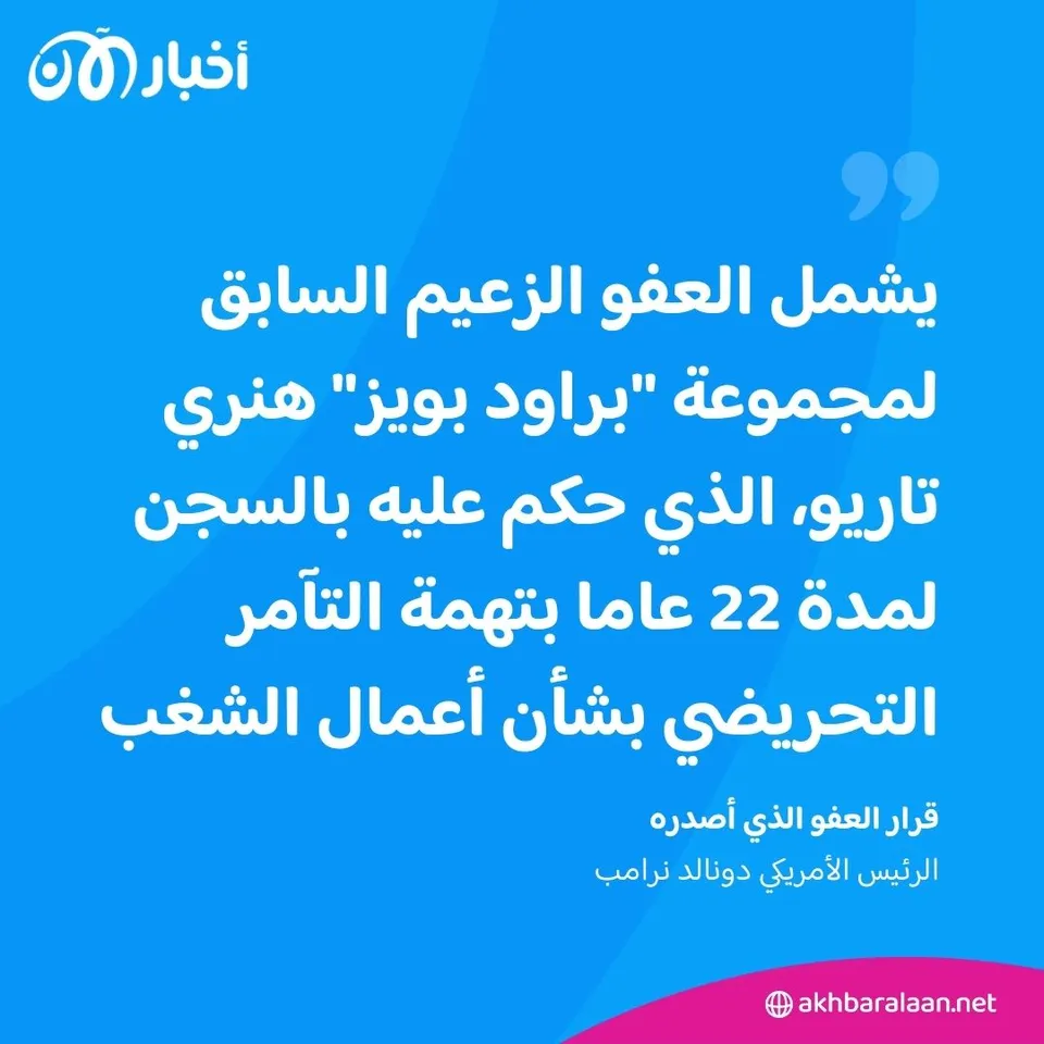 بينهم إنريكي تاريو ومؤسس أكبر سوق إلكترونية للمخدرات.. من هم المشمولون بعفو ترامب؟ 2 بينهم إنريكي تاريو ومؤسس أكبر سوق إلكترونية للمخدرات.. من هم المشمولون بعفو ترامب؟
