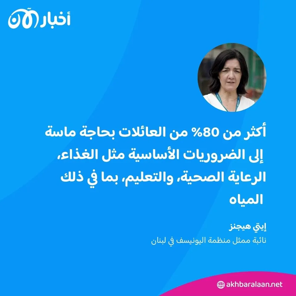 اليونيسف لأخبار الآن: نصف أطفال البقاع يعانون الجوع الحاد وربعهم خارج المدرسة